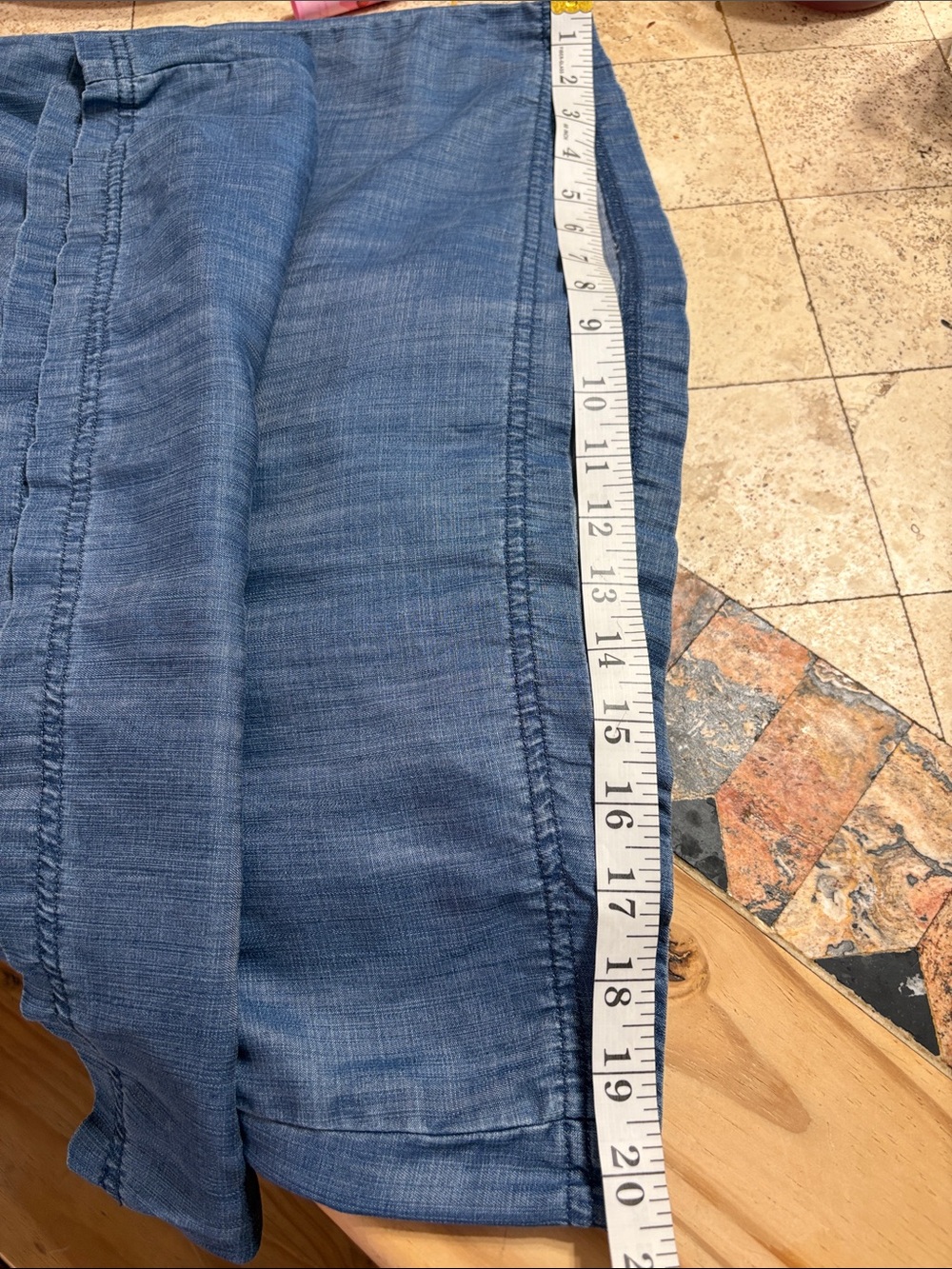 NATURAL LIFE Blue Wide-Leg Chambray Jumpsuit - Picture 13 of 13